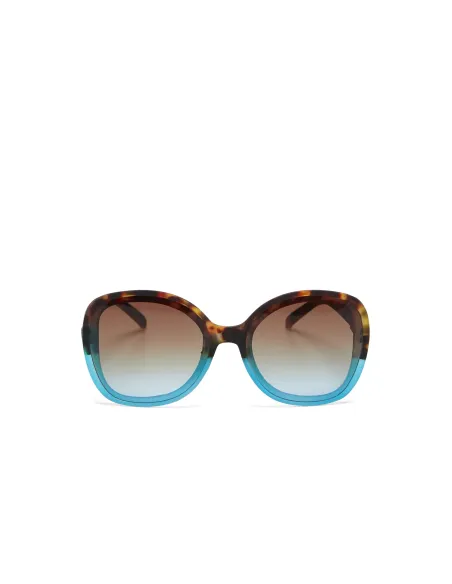 Gafas de Sol Okkia Anna Habana y Azul | Montura Redonda Soft Touch UV 400 | Maldita