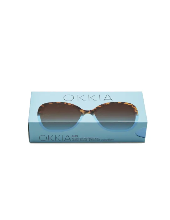 Gafas de Sol Okkia Anna Habana y Azul | Montura Redonda Soft Touch UV 400 | Maldita