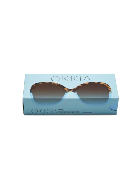 Gafas de Sol Okkia Anna Habana y Azul | Montura Redonda Soft Touch UV 400 | Maldita