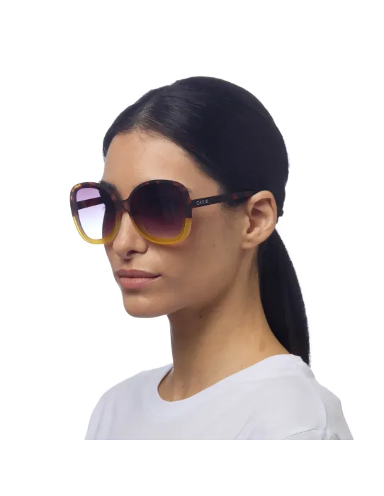 Gafas de Sol Okkia Anna Amarillo Habana | Montura Redonda Soft Touch UV 400 | Maldita