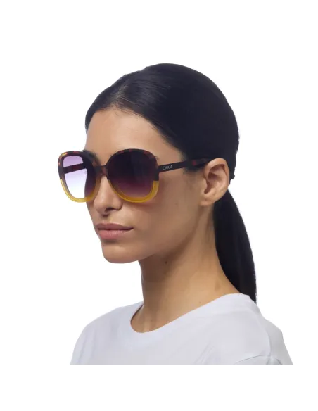 Gafas de Sol Okkia Anna Amarillo Habana | Montura Redonda Soft Touch UV 400 | Maldita