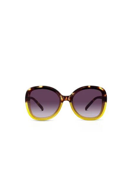 Gafas de Sol Okkia Anna Amarillo Habana | Montura Redonda Soft Touch UV 400 | Maldita