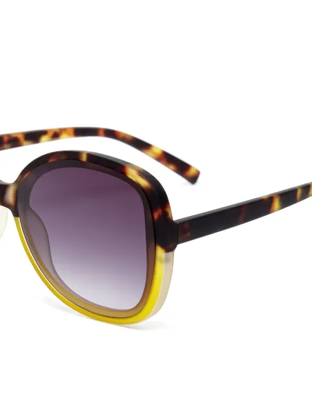 Gafas de Sol Okkia Anna Amarillo Habana | Montura Redonda Soft Touch UV 400 | Maldita