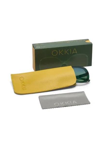 Gafas de Sol Okkia Anna Verde | Montura Redonda Soft Touch UV 400 | Maldita