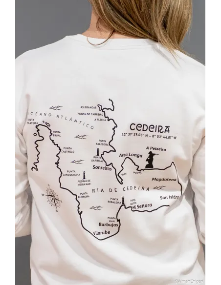 Sudadera Cedeira Unisex Ría · Mapa y Coordenadas de A Peixeira | Maldita Shop