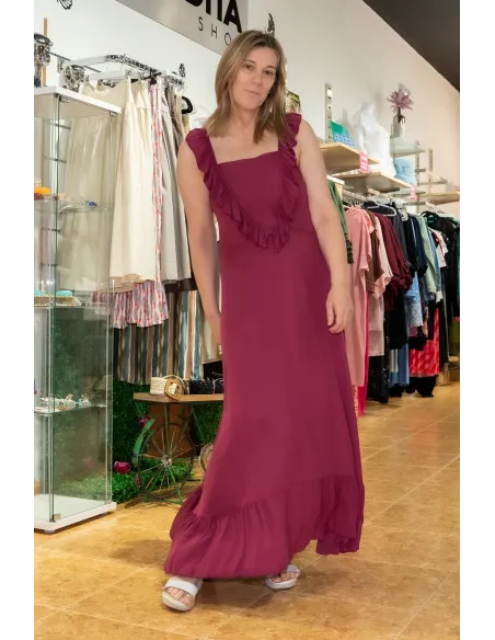 Vestido Tirantes Bella Burgundy