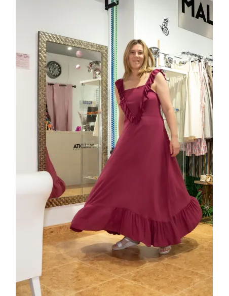 Vestido Tirantes Bella Burgundy