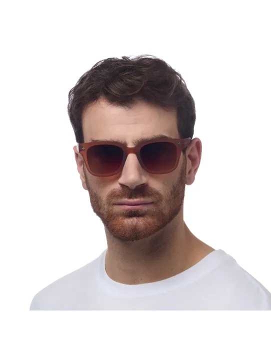 Gafas de Sol Okkia Giovanni Brown | Montura Cuadrada Marrón Soft Touch UV 400 | Maldita
