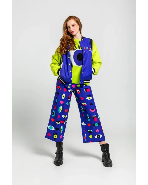 Bomber Reversible Ojos Corazones y Bocas · Lolina Love Yourself