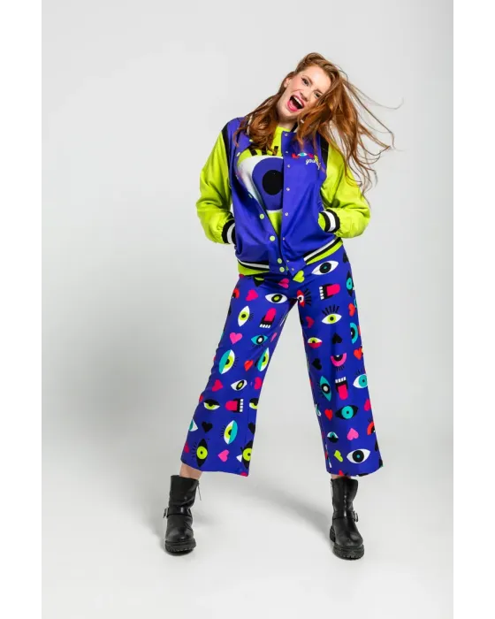 Bomber Reversible Ojos Corazones y Bocas · Lolina Love Yourself