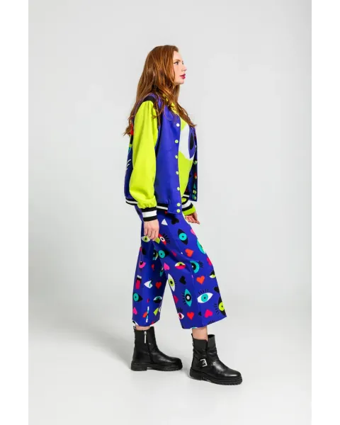 Bomber Reversible Ojos Corazones y Bocas · Lolina Love Yourself