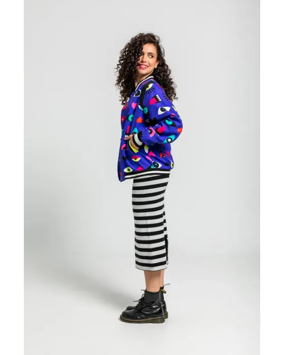 Bomber Reversible Ojos Corazones y Bocas · Lolina Love Yourself