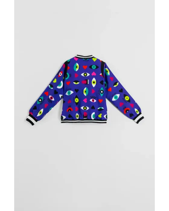 Bomber Reversible Ojos Corazones y Bocas · Lolina Love Yourself