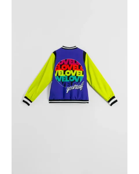 Bomber Reversible Ojos Corazones y Bocas · Lolina Love Yourself