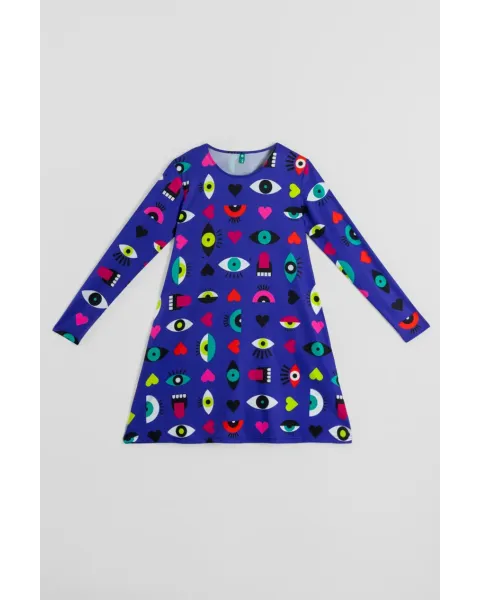 Vestido Corte A Ojos Corazones y Bocas · Lolina Love Yourself