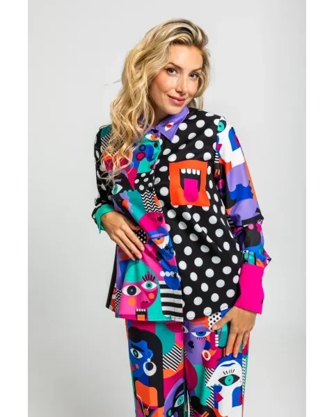 Camisa Combinada Caras Picasso · Lolina ImPERFECTA