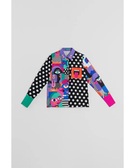 Camisa Combinada Caras Picasso · Lolina ImPERFECTA