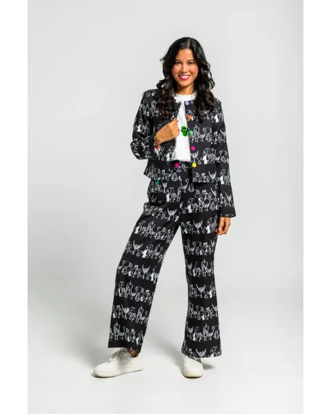 Pantalón Culotte Garabatos Monocromático · Lolina Imagine