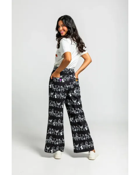 Pantalón Culotte Garabatos Monocromático · Lolina Imagine