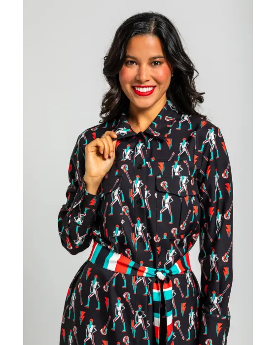 Vestido Camisero Safari Bowie y Rayos · Lolina Let’s Dance