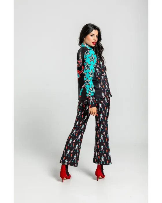 Camisa Combinada Estrellas Bowie · Lolina Starwoman