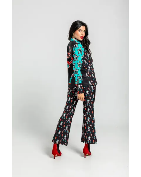 Camisa Combinada Estrellas Bowie · Lolina Starwoman