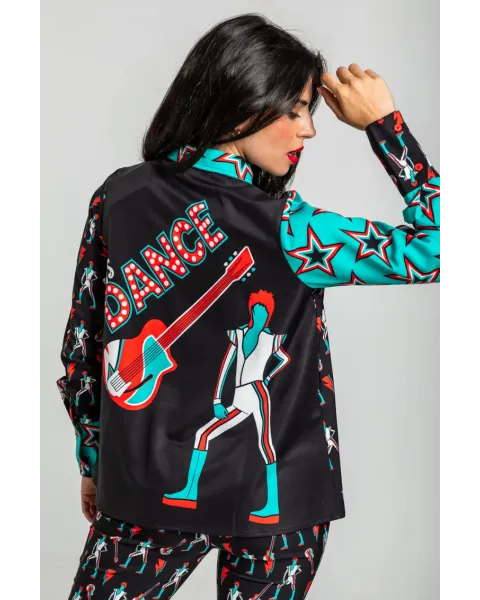 Camisa Combinada Estrellas Bowie · Lolina Starwoman