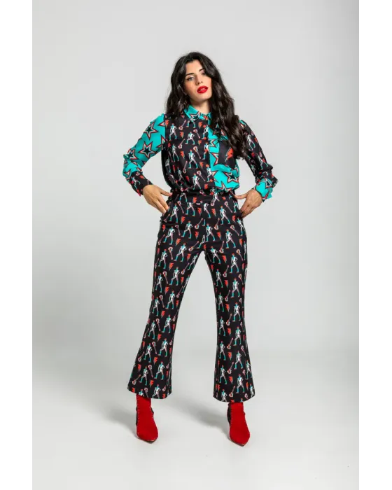 Camisa Combinada Estrellas Bowie · Lolina Starwoman