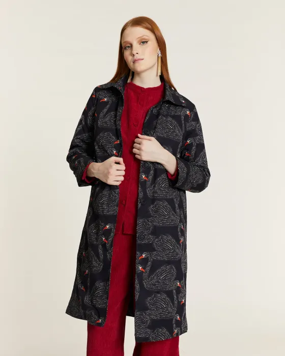 Abrigo PepaLoves Cisnes Forro Acolchado · AW25
