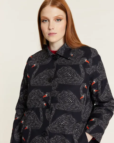 Abrigo PepaLoves Cisnes Forro Acolchado · AW25