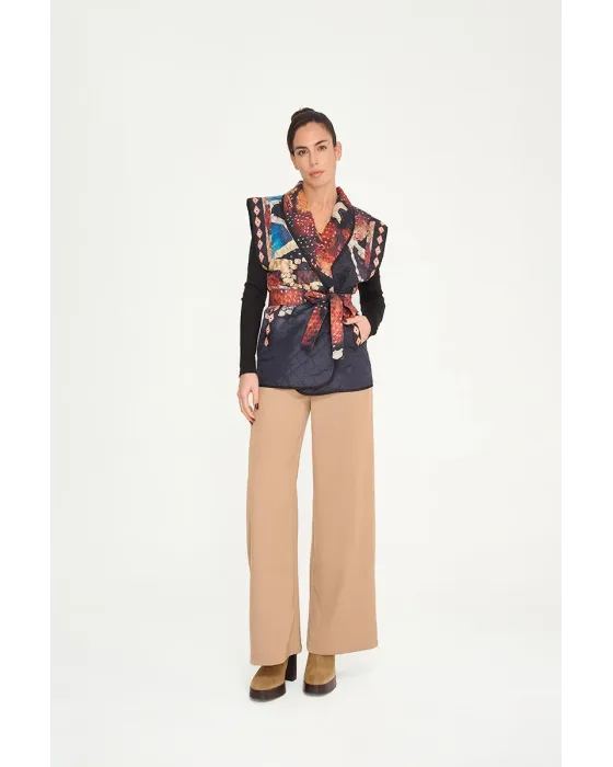 Chaleco Malalá Interior · Acolchado patchwork con cinturón