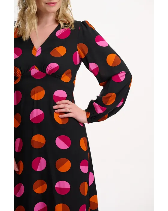 Vestido Midi Sugarhill Brighton Marcie · Elegancia retro y estampado geométrico