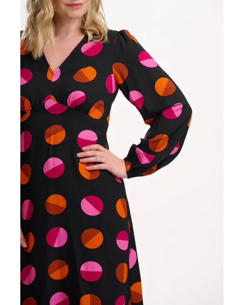 Vestido Midi Sugarhill Brighton Marcie · Elegancia retro y estampado geométrico