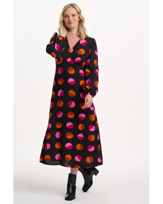 Vestido Midi Sugarhill Brighton Marcie · Elegancia retro y estampado geométrico