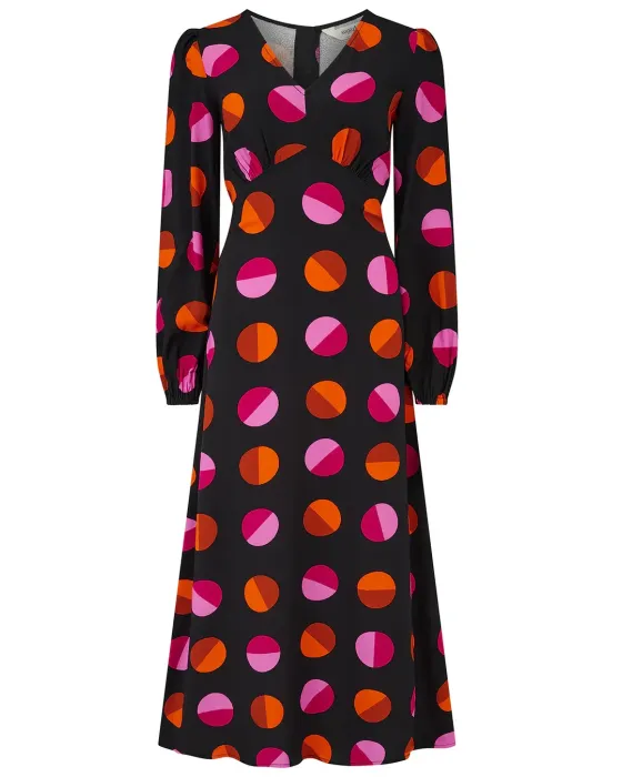 Vestido Midi Sugarhill Brighton Marcie · Elegancia retro y estampado geométrico