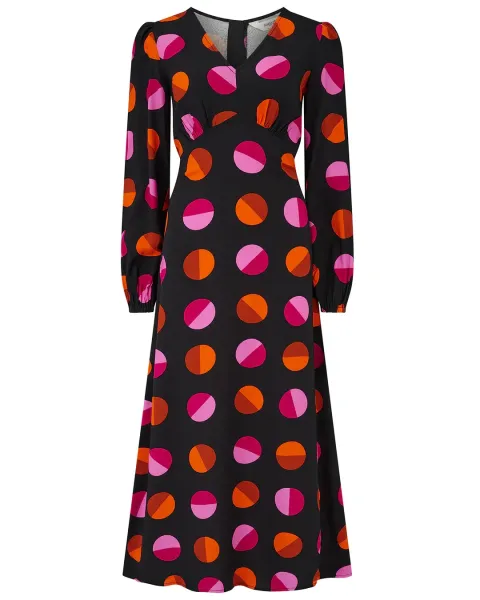 Vestido Midi Sugarhill Brighton Marcie · Elegancia retro y estampado geométrico