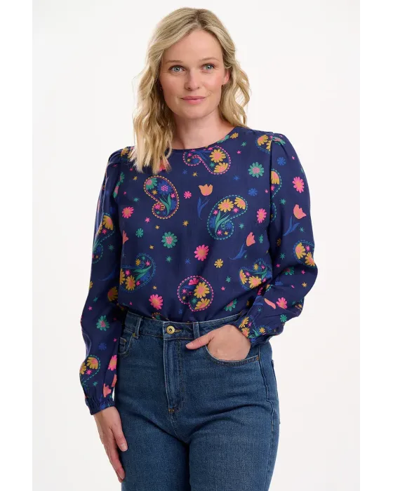 Blusa Sugarhill Brighton Elaina · Estampado paisley floral sostenible