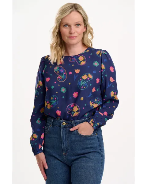 Blusa Sugarhill Brighton Elaina · Estampado paisley floral sostenible