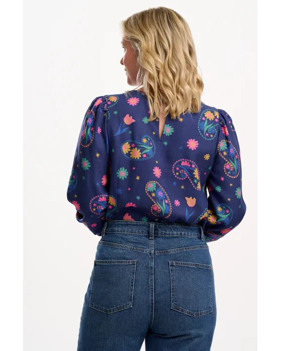 Blusa Sugarhill Brighton Elaina · Estampado paisley floral sostenible