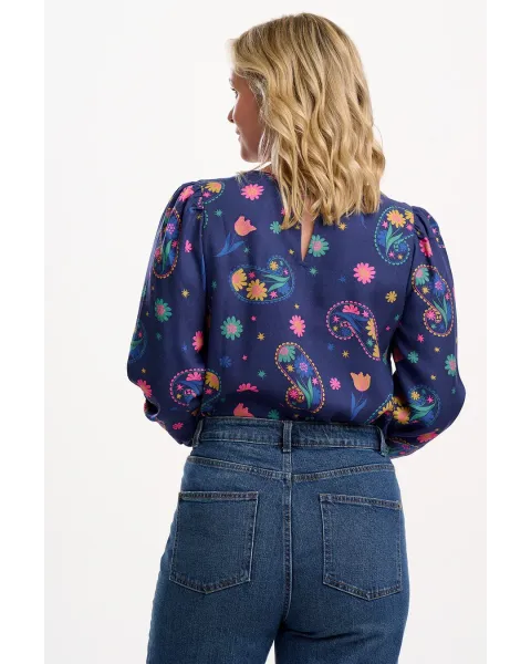 Blusa Sugarhill Brighton Elaina · Estampado paisley floral sostenible