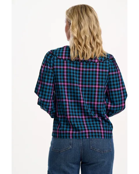 Blusa Sugarhill Brighton Nessie Elaina · Vichy retro con cuello Peter Pan