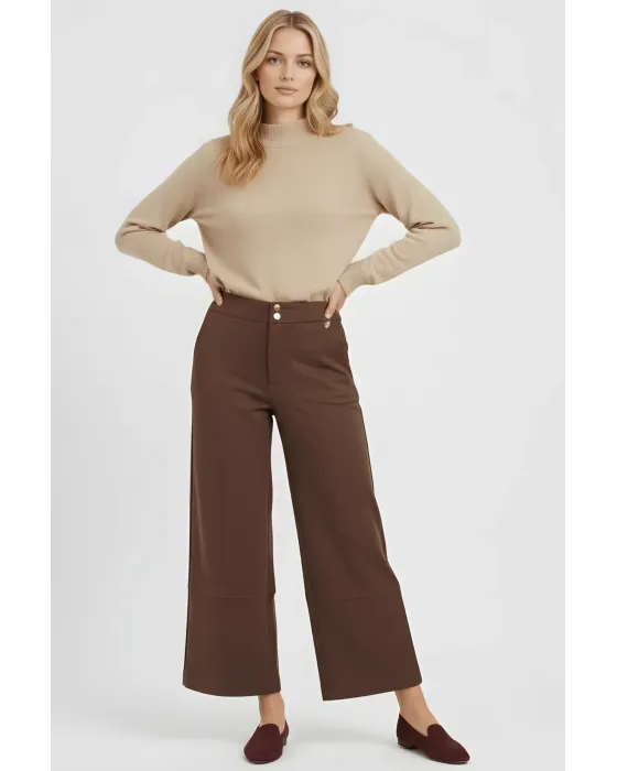 Pantalón Antelina Marrón Botones Dorados LolitaS&L · Maldita Shop