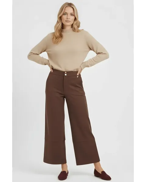 Pantalón Antelina Marrón Botones Dorados LolitaS&L · Maldita Shop