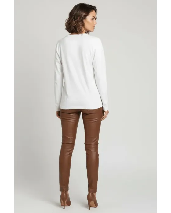 Camiseta Blanca Bolsito Flecos Marrón LolitaS&L · Maldita Shop