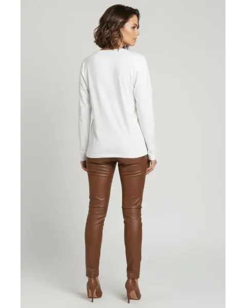 Camiseta Blanca Bolsito Flecos Marrón LolitaS&L · Maldita Shop
