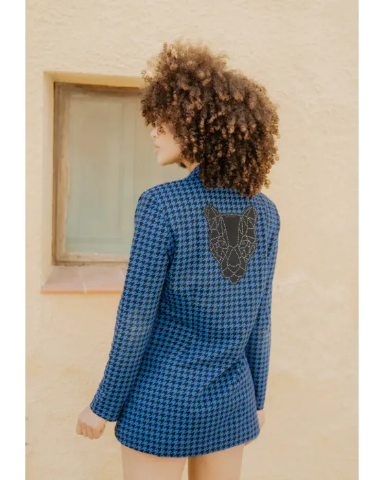 Chaqueta Pantera Azul Oversize · Animosa · Colección Amigas