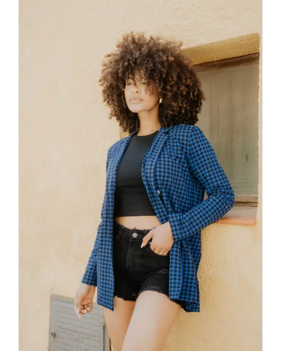 Chaqueta Pantera Azul Oversize · Animosa · Colección Amigas