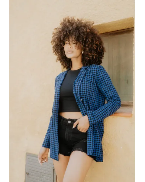 Chaqueta Pantera Azul Oversize · Animosa · Colección Amigas