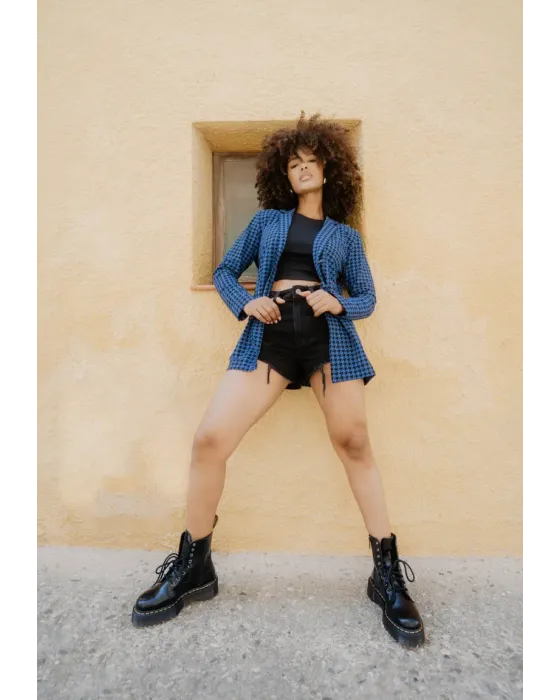 Chaqueta Pantera Azul Oversize · Animosa · Colección Amigas