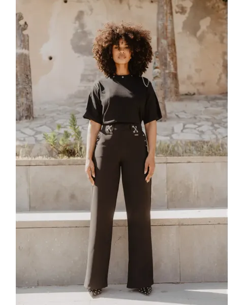 Pantalón Negro Cadenas · Animosa · Colección Amigas